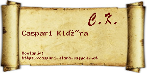 Caspari Klára névjegykártya